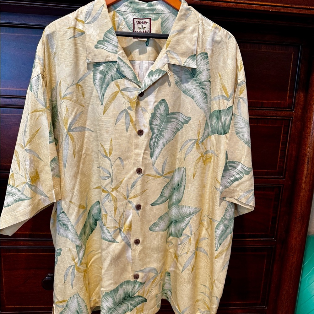 Tommy Bahama Silk Shirt with Leaf Design